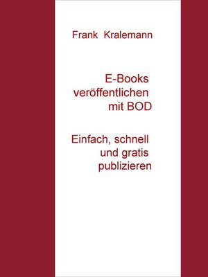 cover image of E-Books veröffentlichen mit BOD